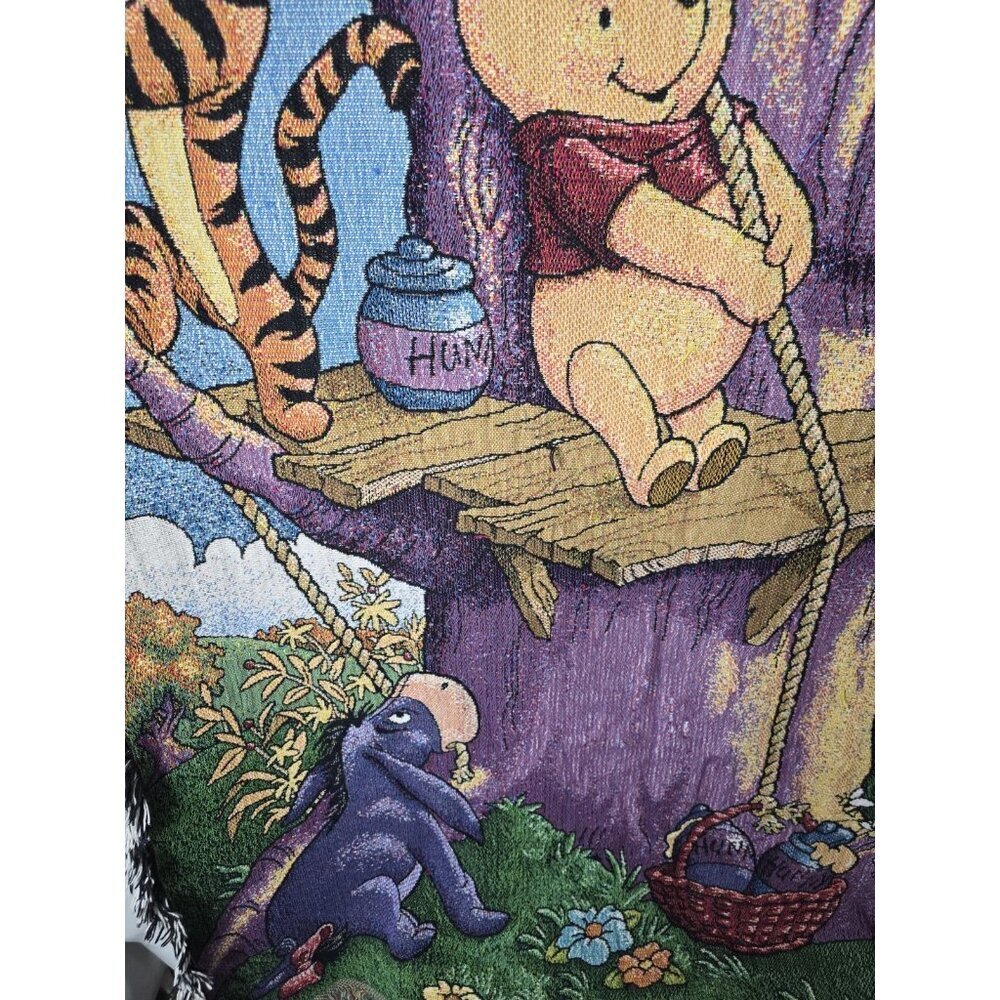 Winnie The Pooh And Friends Throw Blanket Tapestry Pooh 100 Acre Collection RARE - Picture 6 of 16